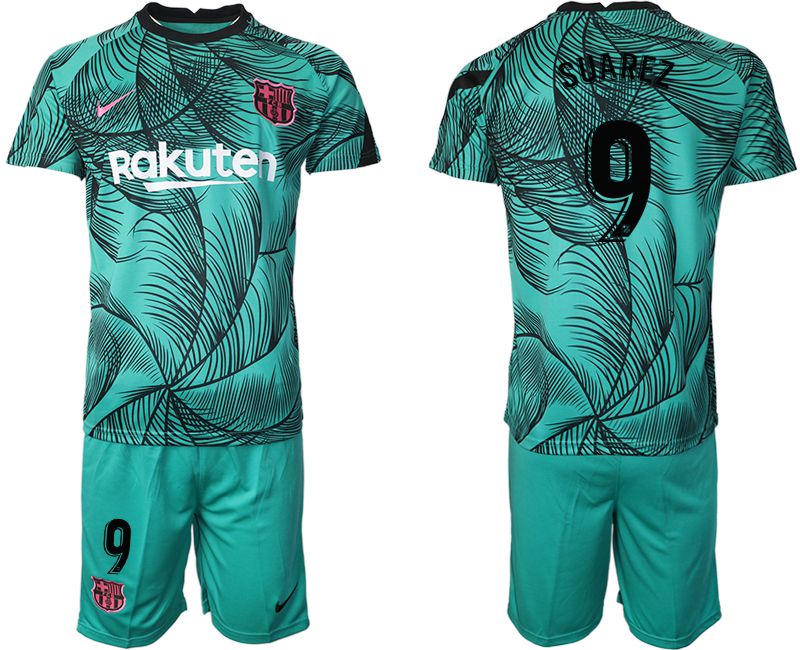 Men 2020-2021 club Barcelona green training suit #9 Soccer Jerseys->barcelona jersey->Soccer Club Jersey